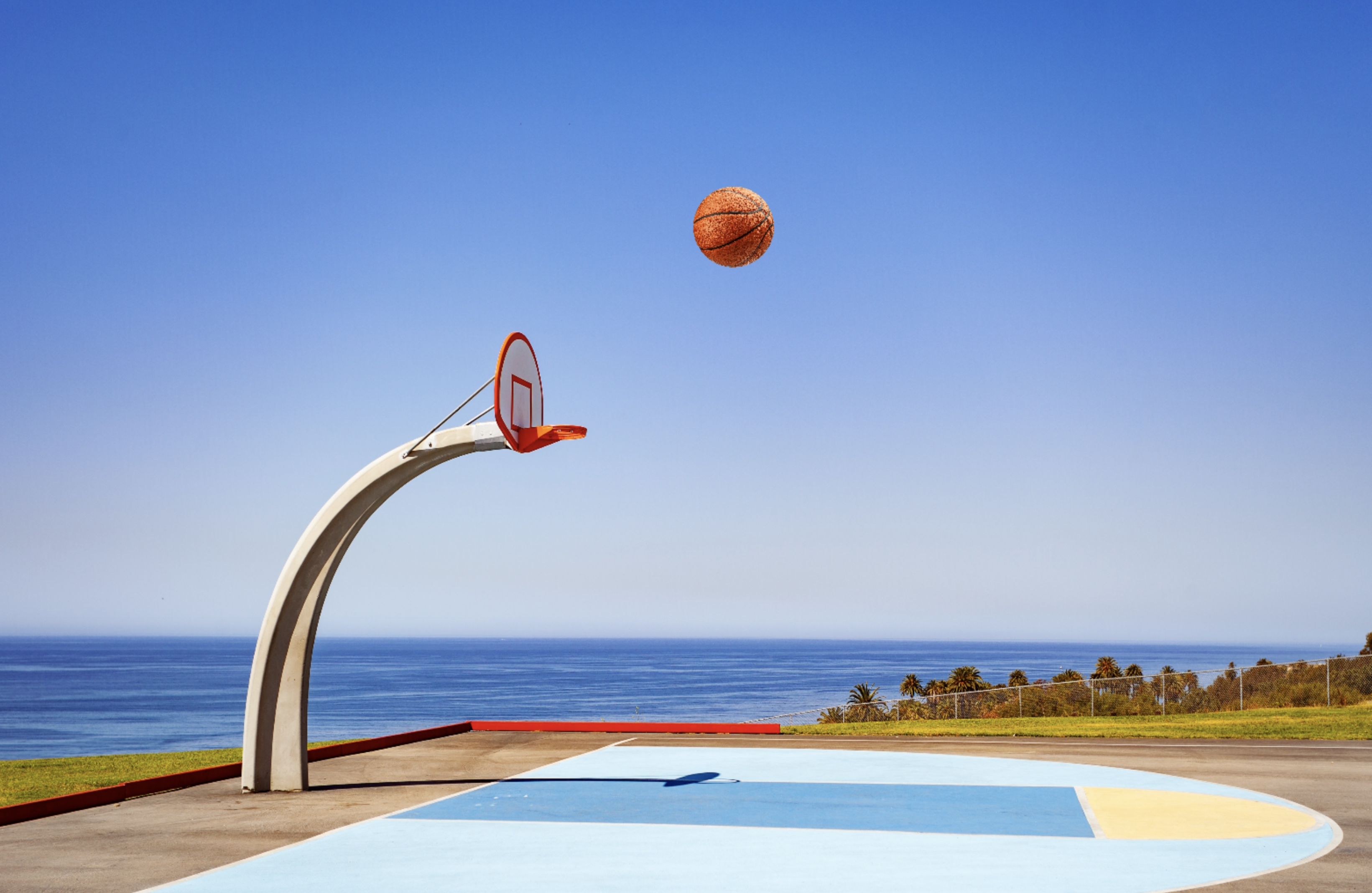 Practicing shots with the retro controller.