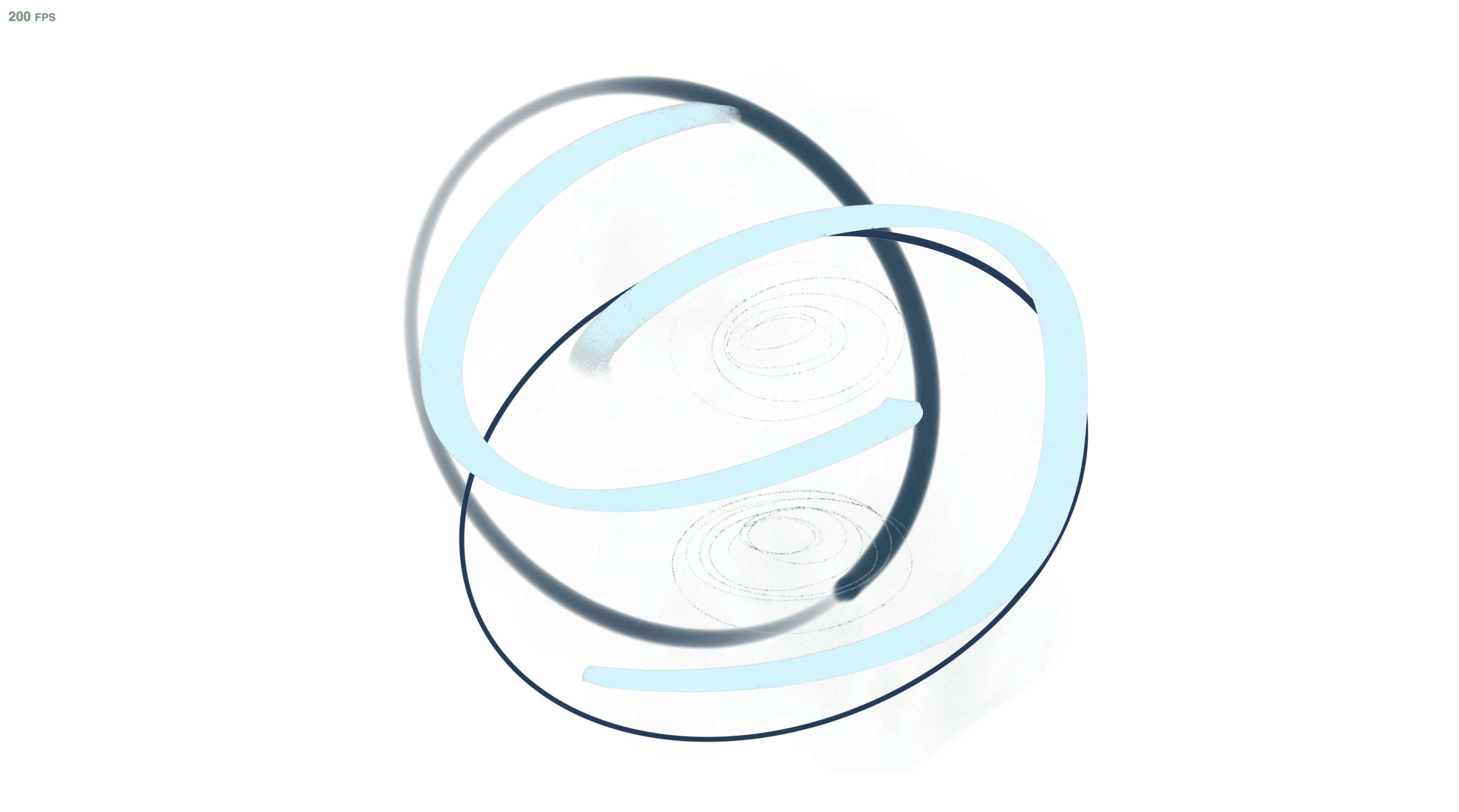The blue circular shape design displayed on the live site, showcasing movement.