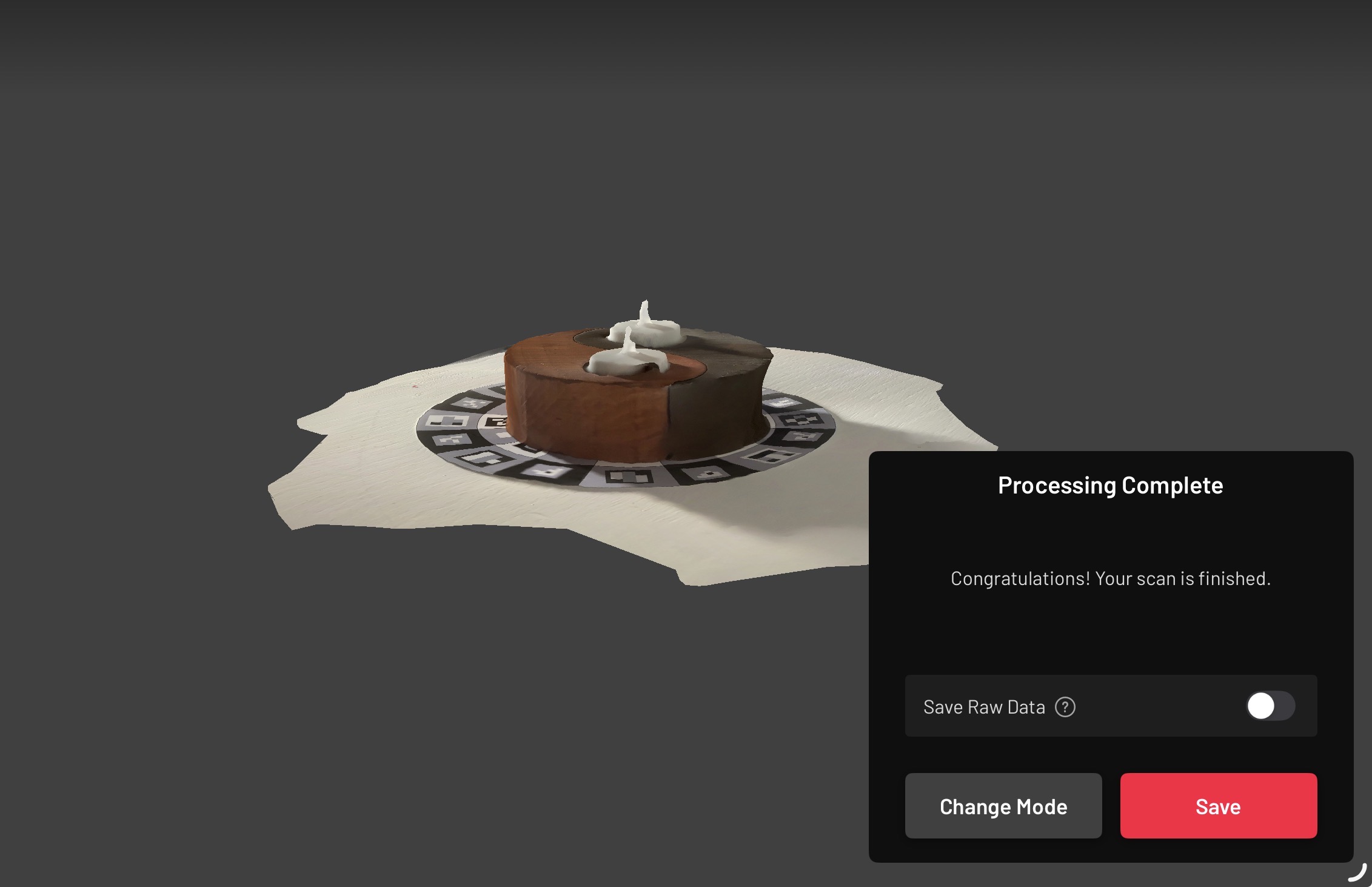 A successful attempt at scanning a home-made candle holder prior to cropping.