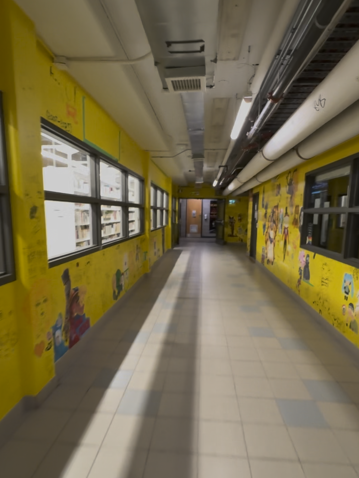 Walking through the art hall at Sheridan College. The picture is screenshotted from the video the audio is from.